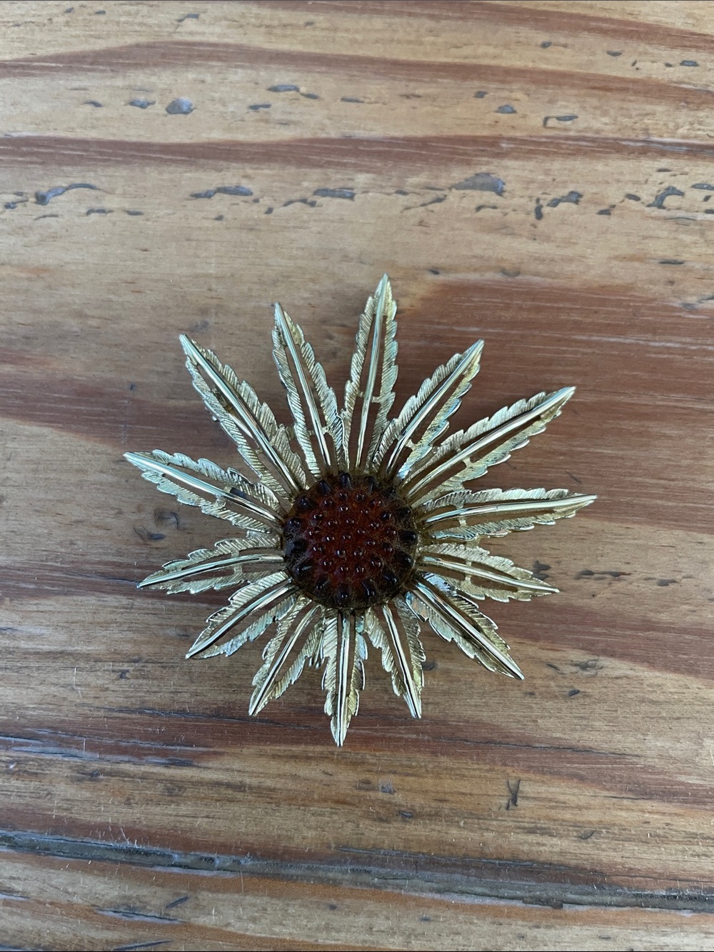 Vintage Sarah Coventry Sunflower Brooch Pin